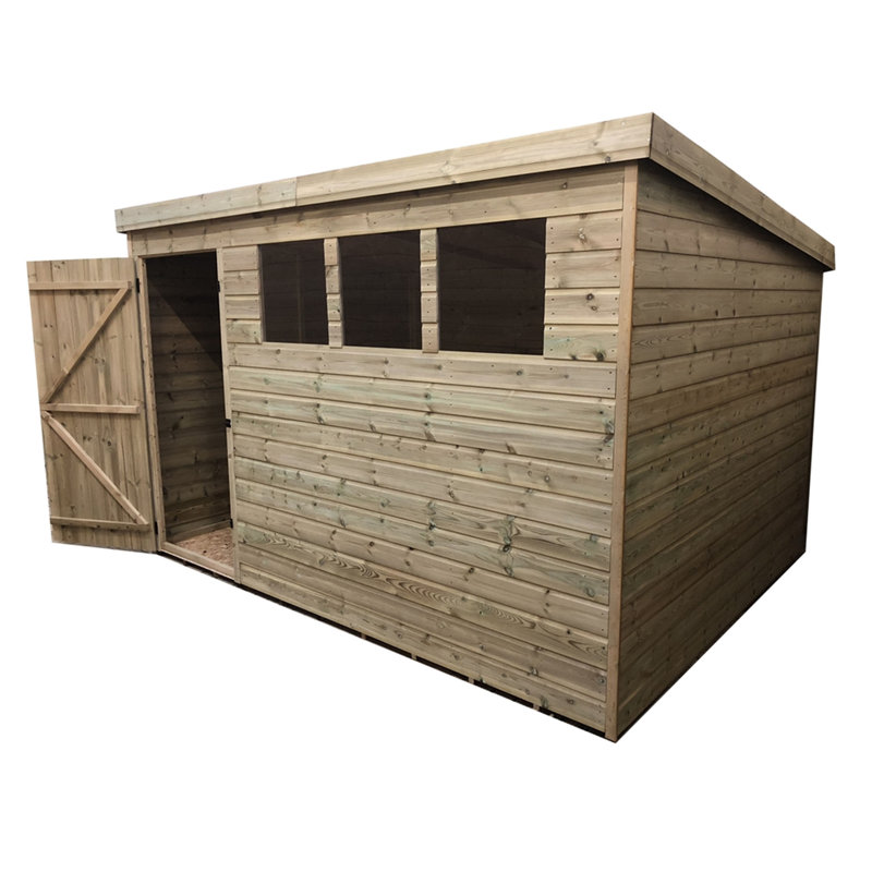 Kat 10 ft. W x 5 ft. D Solid Wood Garden Shed