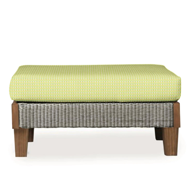 Catalina Outdoor Ottoman, Callen Celadon, Pewter