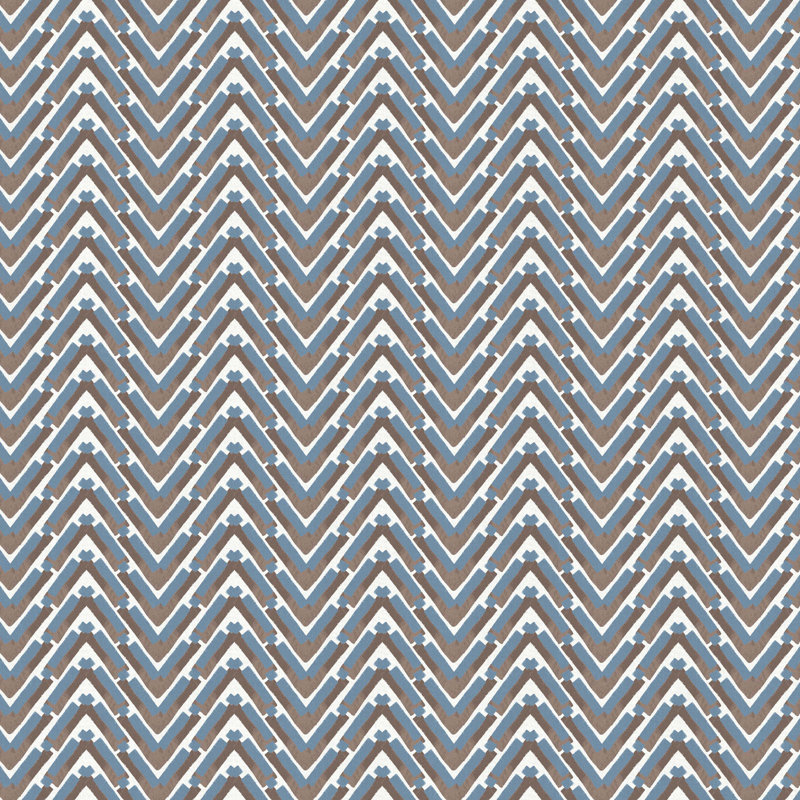 Taie d'oreiller en chevron, Bleu / brun / blanc, 18" x 18", Housse de coussin seulement - sans coussin