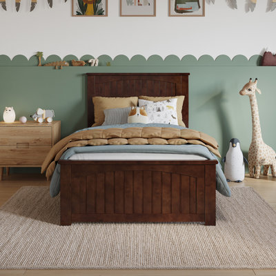 Francoise Solid Wood Low Profile Platform Bed with Matching Footboard