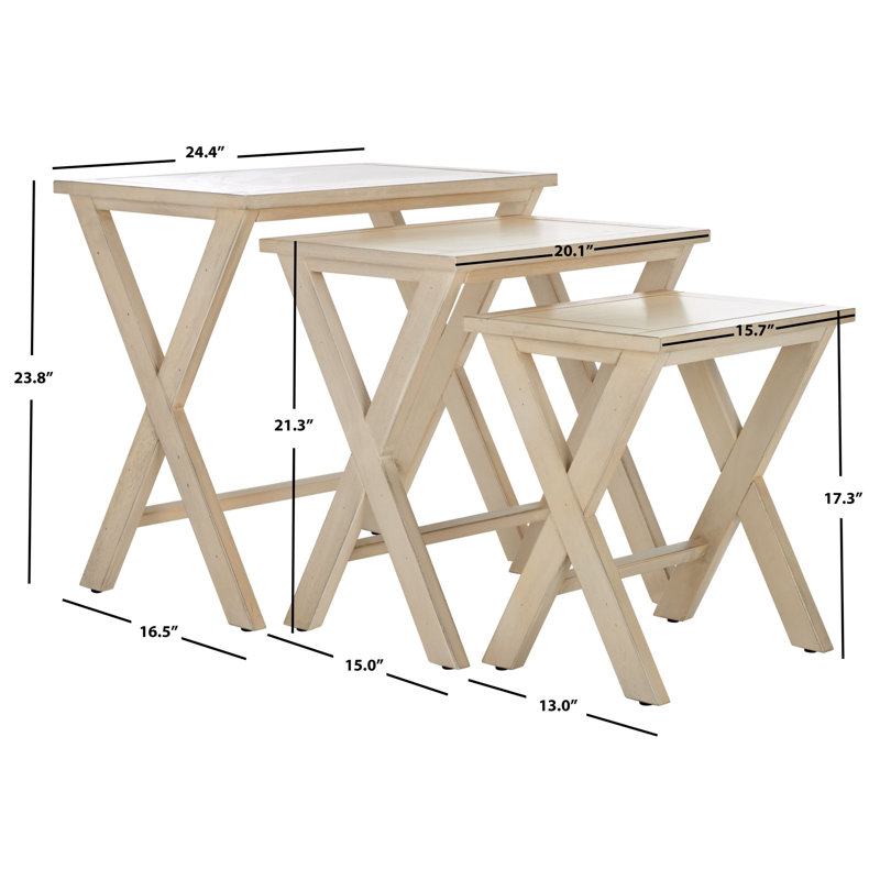 Joanna Solid Wood Nesting Tables, White