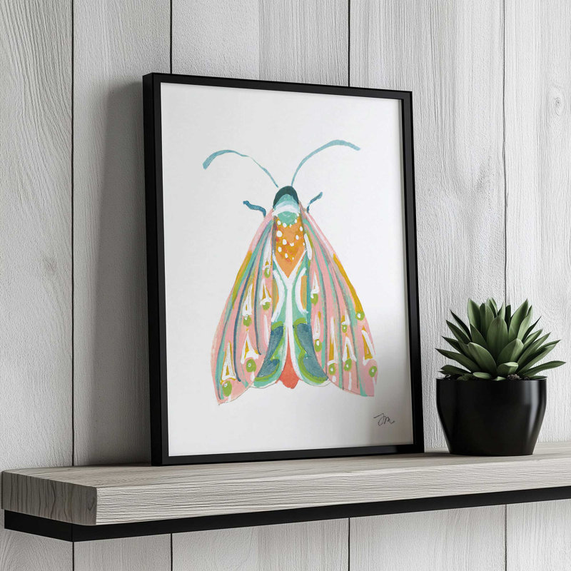 «Fancy Moth II» par Jessica Mingo, reproduction d'art, L 24 po x H 32 po, Tanné, Impression encadrée