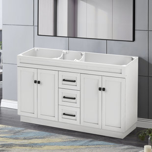 Base de meuble-lavabo moderne 60 po sans comptoir non assemblée