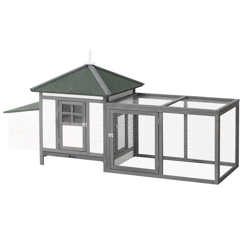 Poulailler en bois 77 po avec boîte de nidification, Gris