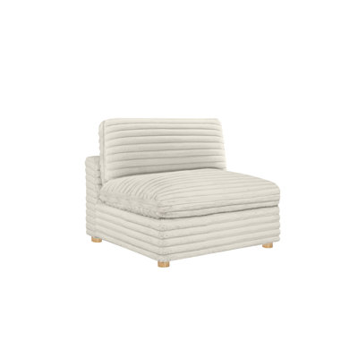 Chaise sans accoudoirs modulaire en velours côtelé