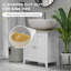 Armoire de rangement à piédestal avec tablette en U et tablette interne réglable Kleankin, blanc