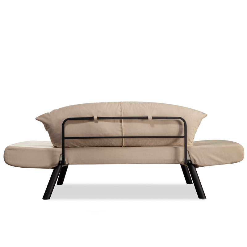 Canapé-lit rembourré 82,68 po, Polyester crème