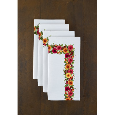 Shawna Polyester Floral Rectangle Napkin