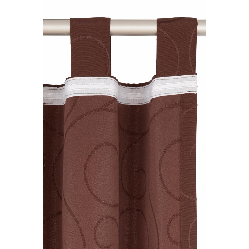 Coursey Room Darkening Curtain Single Panel, 132cm Width x 245cm Drop, Brown