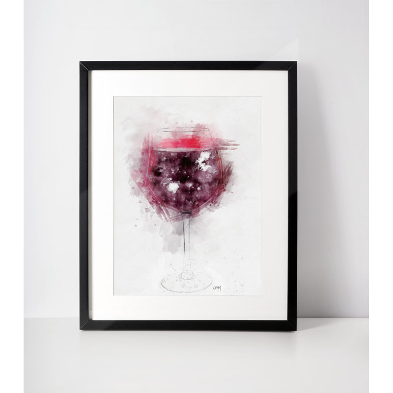 Red Wine Glass. Framed Wall Art Print;Red Wine Glass. Framed Wall Art Print - Single Picture Frame Print on Wood
