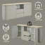 Ingram Ceramic Top & Light Grey Finish Server, Cabinet