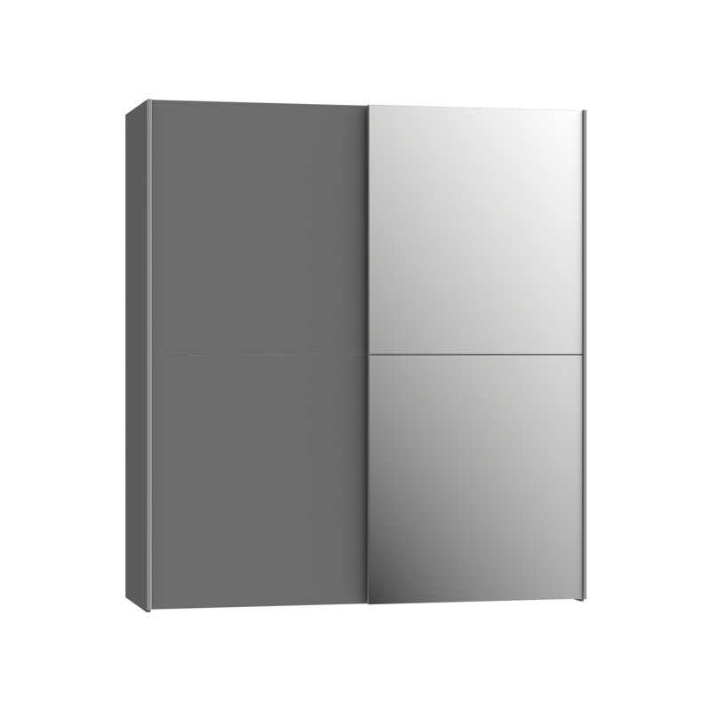 Alfaro 2 Door Manufactured Wood Wardrobe, Plain Grey