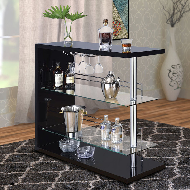 Bar rectangulaire avec rangement pour bouteilles de vin Steinber