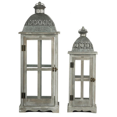 Lanterne en bois en forme de bougie ouragan