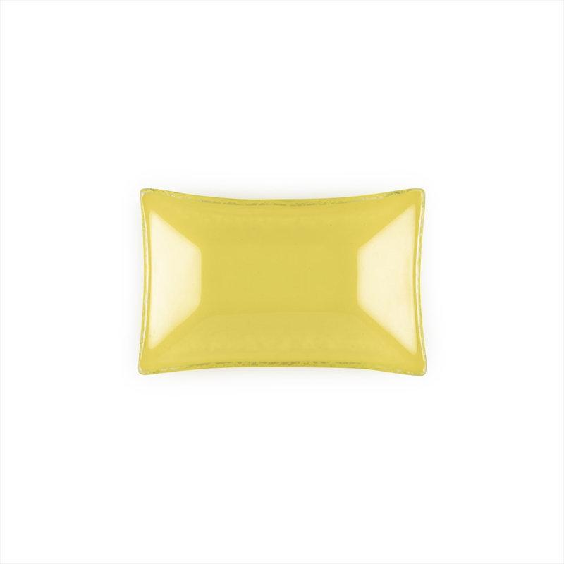 Vaisselle en verre 4,25 po x 2,5 po x H: 0,5 po Ramequin de verre rectangulaire 1 oz (ensemble de 6), Jaune