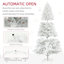 Arbre de Noël artificiel 7,5 pi non éclairé, arbre de Noël articulé à ouverture automatique avec 1346 pointes de branches, base en acier pliable, décor de Noël blanc pour le bureau intérieur