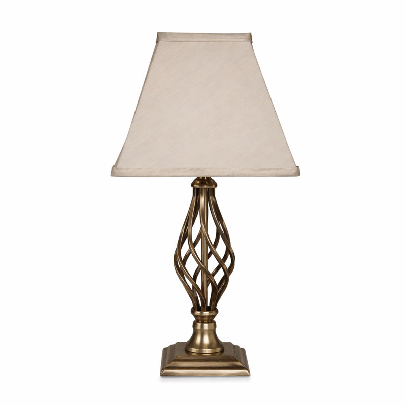 Bratton 49Cm Twist Square Table Lamp, Antique Brass