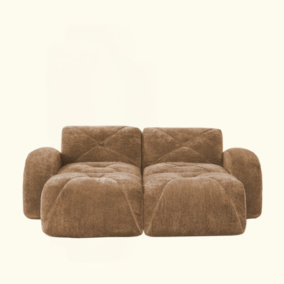 U-Shaped Boneless Sofa,Soft Velvet Fabric,Tufted Design,32D High Density Sponge,No Assembly Required,Ergonomic Design Bottom, Anti-Slip Design,Movable Ottomans For Bedrooms