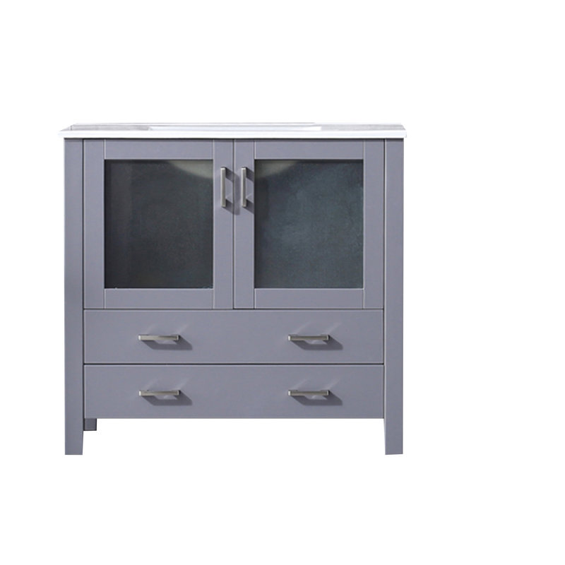 Volez 36" Dark Gray Single Vanity with Ceramic Top