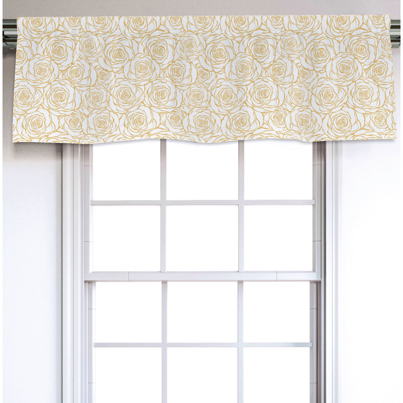 Sateen Floral Ruffled Window Valance