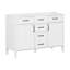 Meuble-lavabo de salle de bain de 122 cm (48 po), base autoportante en MDF avec 4 tiroirs et 2 portes, meuble de rangement avec étagères réglables, poignées en métal, meuble seul-1840428765-1840428766