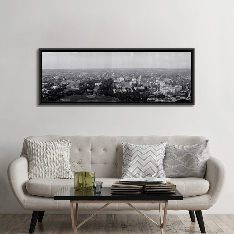 «North View Washington DC» par Panoramic Images - Reproduction d'art sur toile tendue sur châssis, Toile avec cadre noir