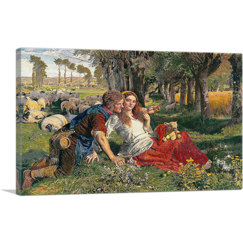 Le berger d'Hirelage, 1851 par William Holman Hunt, reproduction d'art sur toile tendue, H 18 po x l 26 po x P 1,5 po