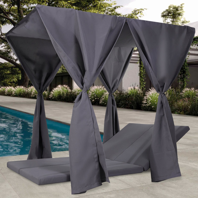 Ensemble luxueux gris foncé 657436E05D6D4578994E134524DB2957 avec housses amovibles et protection contre les insectes