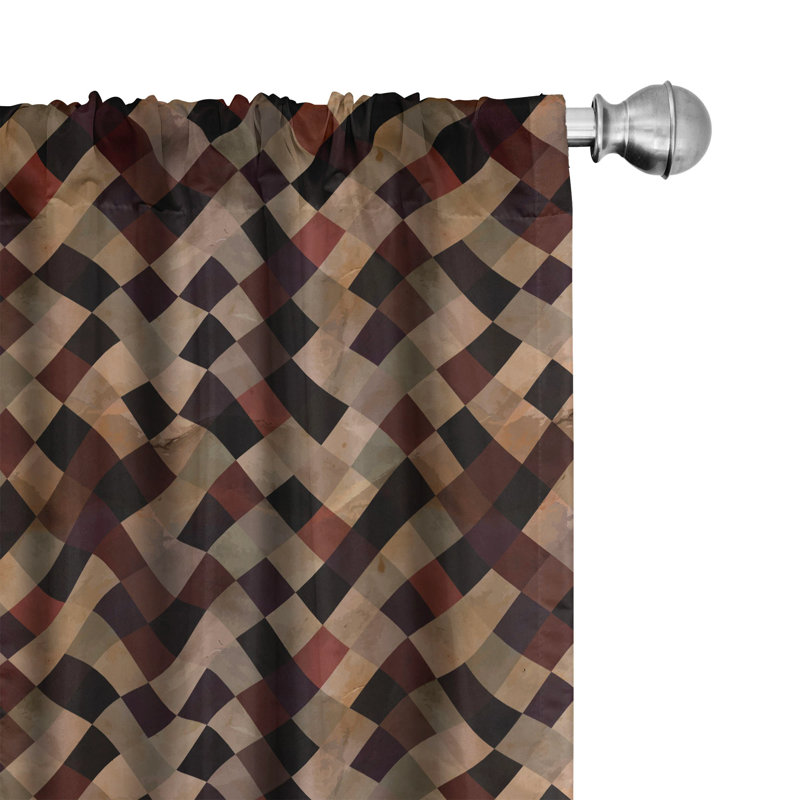 Plaid Semi-Sheer Rod Pocket Curtain Panels, 28" W x 84" L