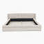 Grand cadre de lit tapissier grand avec tissu épais, lit plateforme grand format en chenille avec tête de lit et cadre uni - beige (87 po x 67 po x 23,5 po)