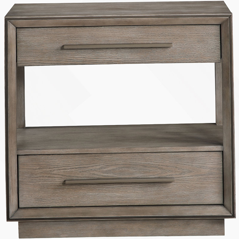 Table de chevet 2 tiroirs Taupe
