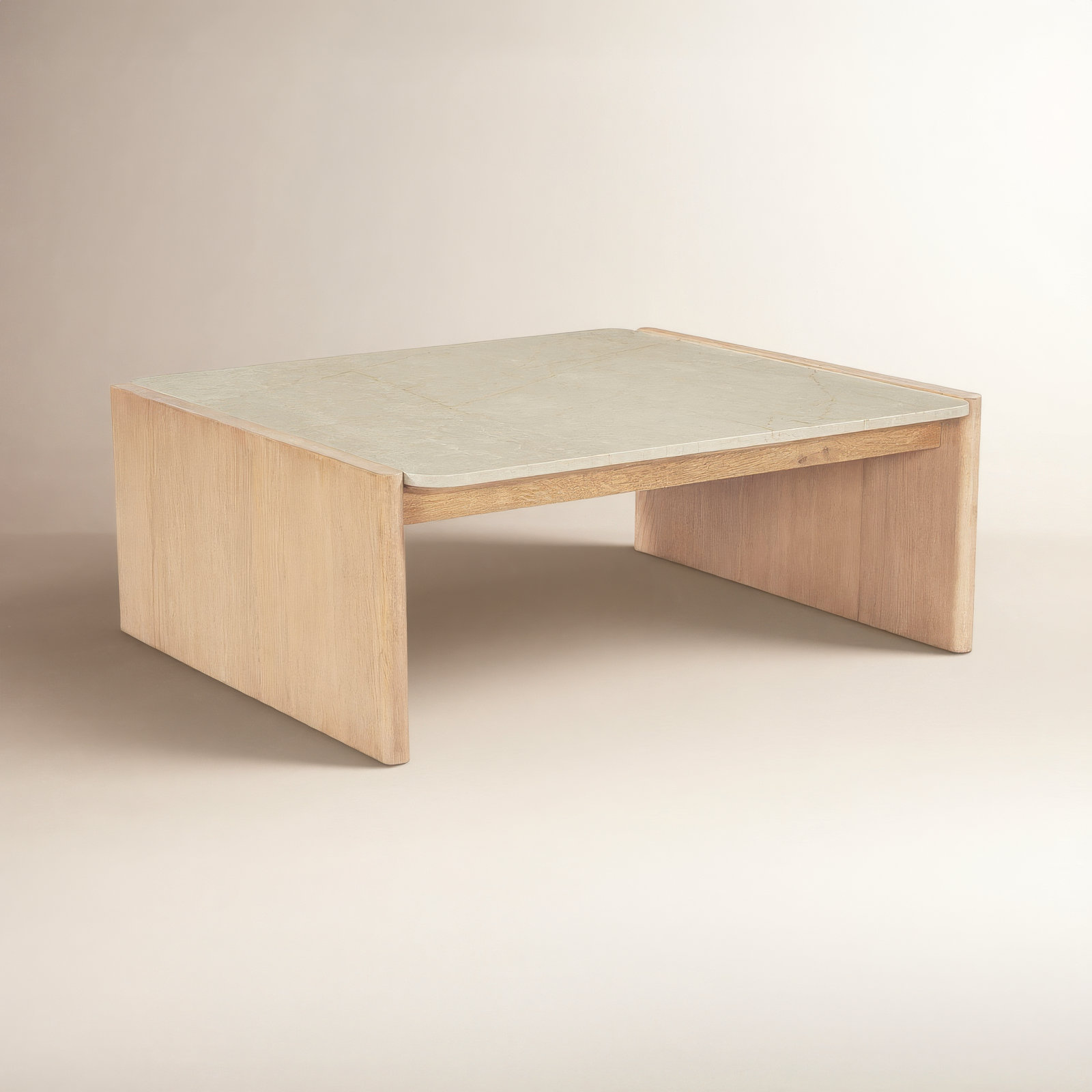 Gertis 41" Genuine Marble Coffee Table