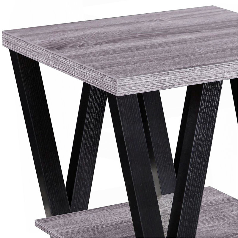 Table de bout grise à pieds gris