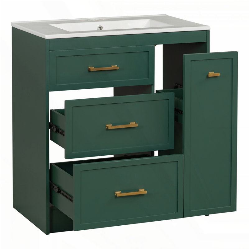 Ensemble de meuble-lavabo 30 po, Vert givré