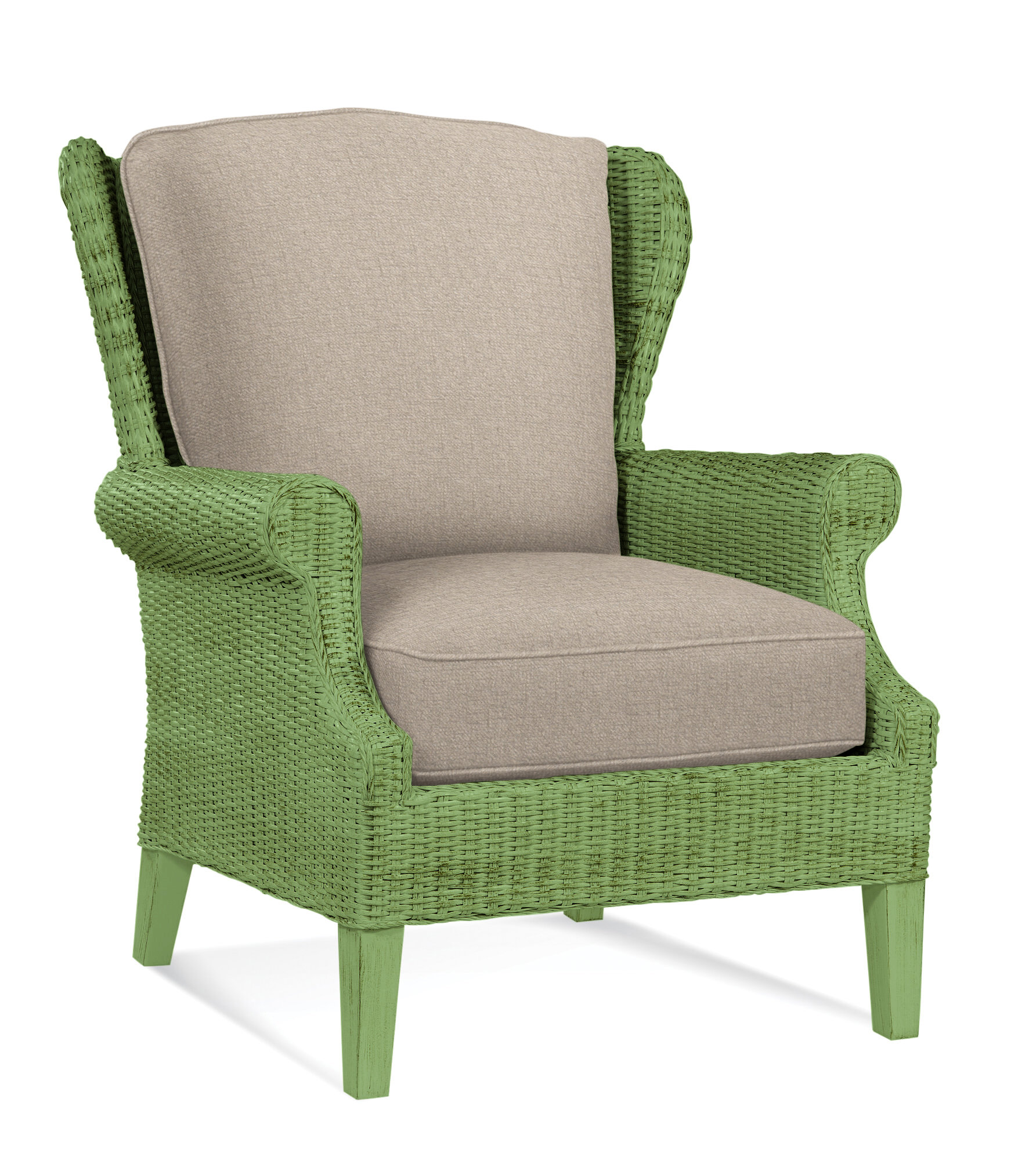 Wicker wingback online chair