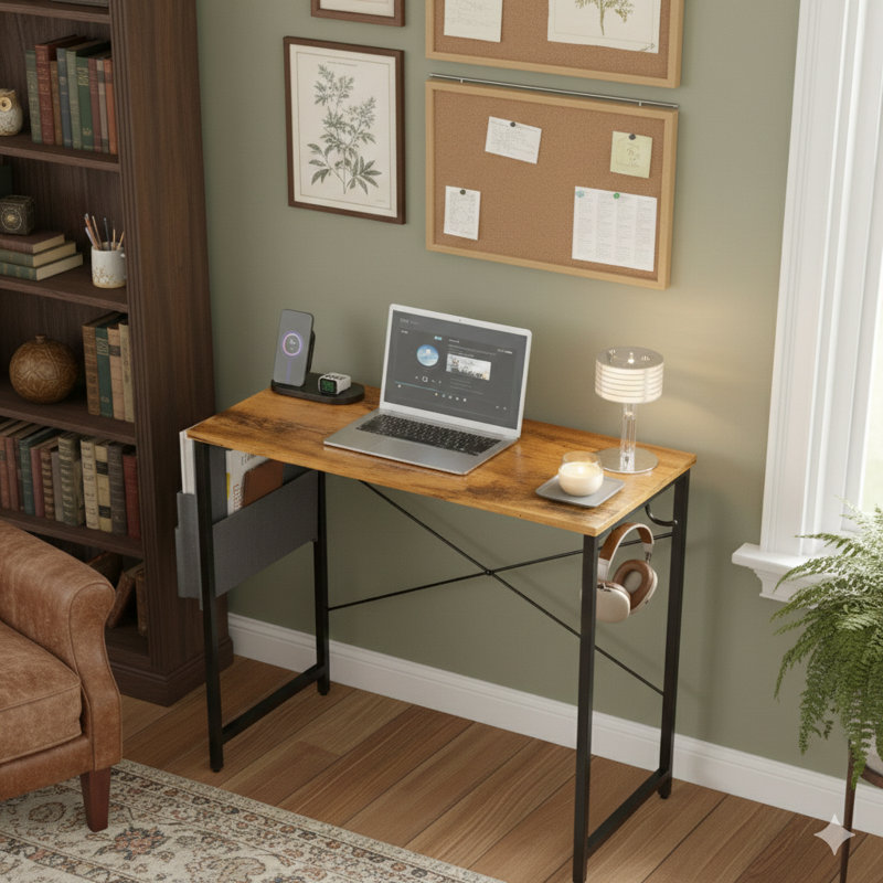 Computer Desk Home Office with Storage Bag and Hook