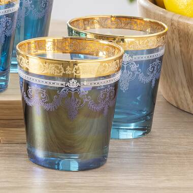 Lorren Home Trends 10 oz. Gold Amber Highball Glass (Set of 6)