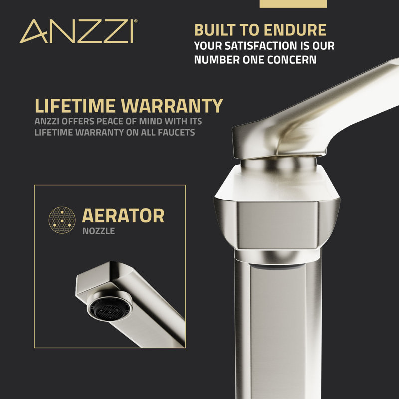 Brushed Nickel Single Handle Bathroom Faucet with Pop-Up Drain