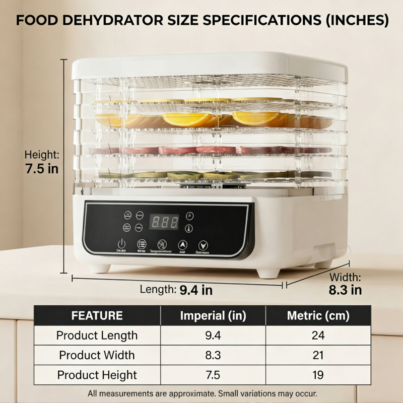 Déshydrateur d'aliments à grande capacité à 5 couches, séchage à l'air chaud à 360 ° avec contrôle précis de la température, minuterie 72H et 4 préréglages pour les fruits, la viande et les collations pour animaux de compagnie - idéal pour la maison, le camping et le camping-car