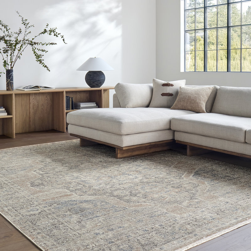 Galey Alix x Livabliss Maria Elena IV-Vintage Brown Blue Beige Traditional Vintage Boho Fringe Living Dining Bedroom Rug