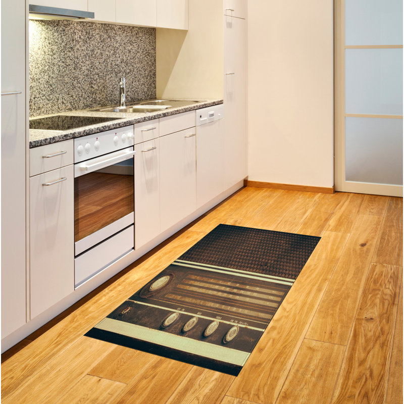 Tapis décoratif rétro en fibres à haute densité, Rectangle 2 pi 7 po x 5 pi