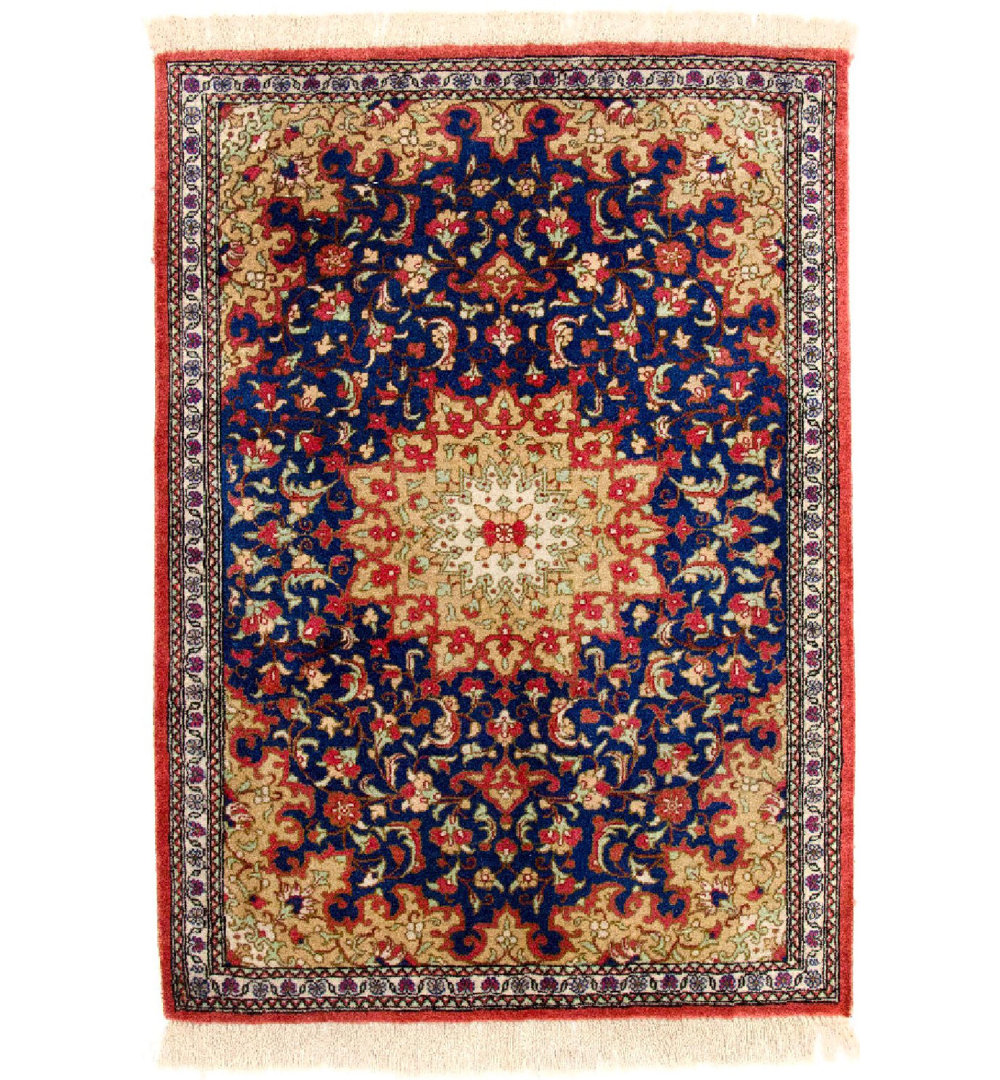 Tayeb Handwoven Silk Blue Rug