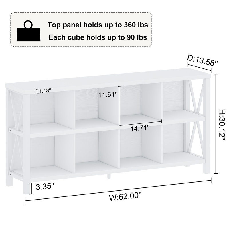 Industrial 8-Cube Bookcase and 3-Tier Bookcase Set