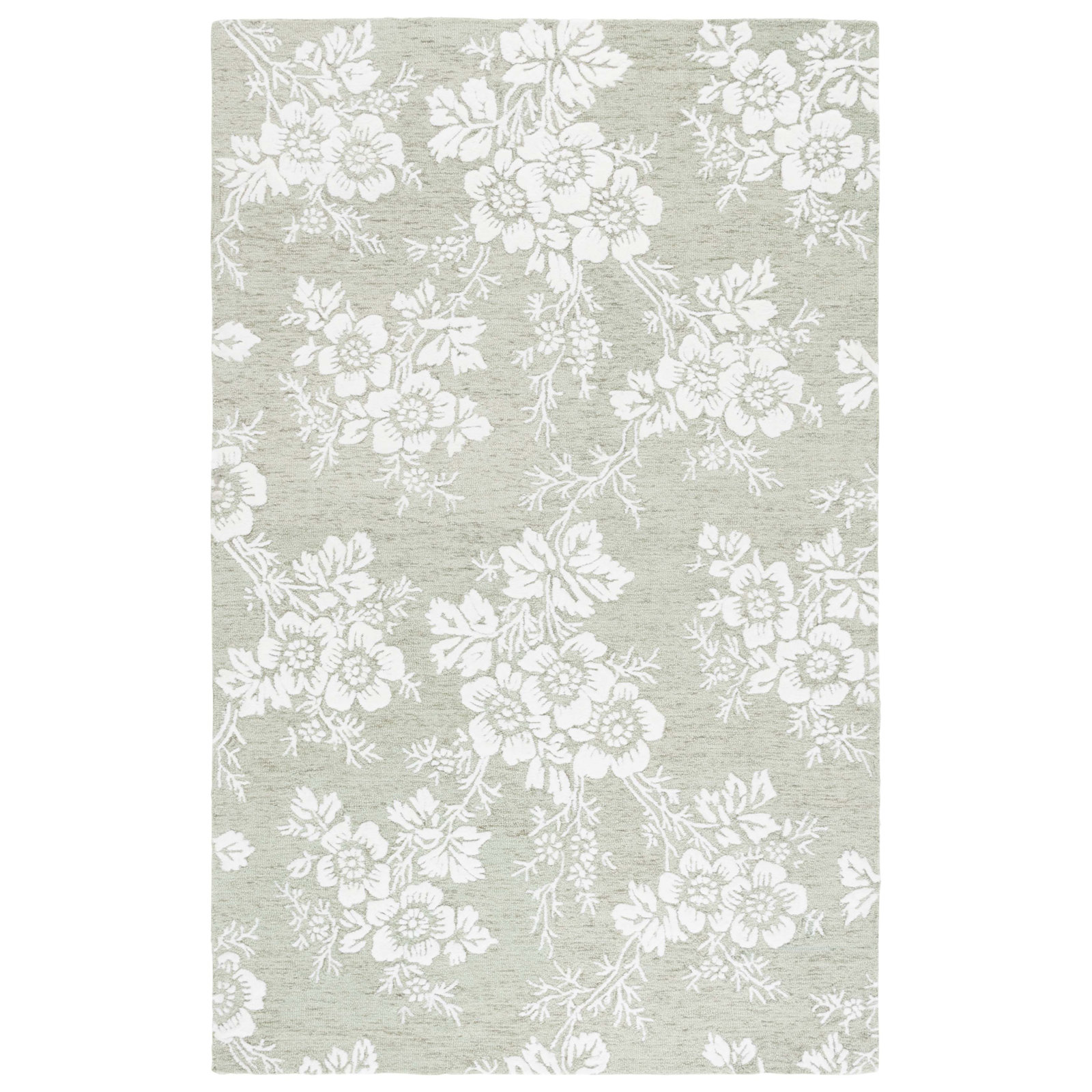 Hand-Tufted Wool Floral Rug, Rectangle 4' x 6'