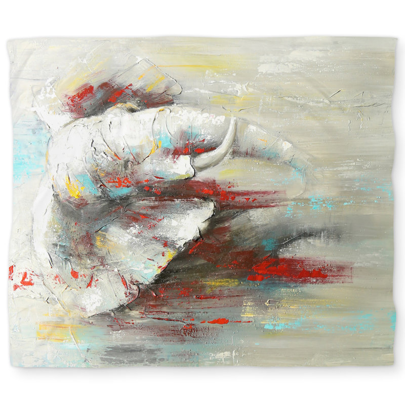 Abstract Elephant Turquoise King Duvet Cover - Home Decor