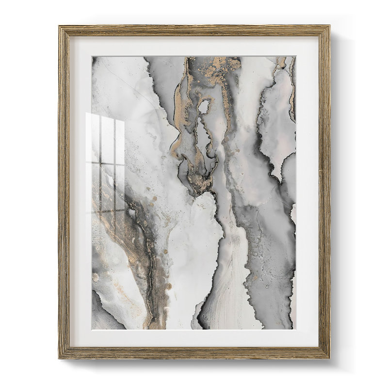 Abstract Ink Fantasy III Framed Print, Walnut Framed Paper, White