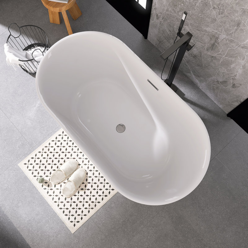Baignoire de trempage autoportante 59 po en acrylique