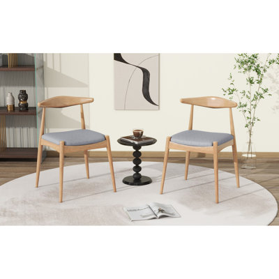 Ensemble de chaises ergonomiques en bois d'hévéa, finition gris naturel pour les espaces modernes