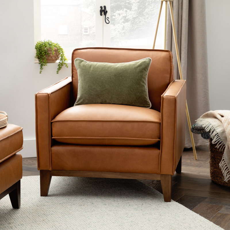 Cascades Leather Armchair, Chestnut Genuine Leather