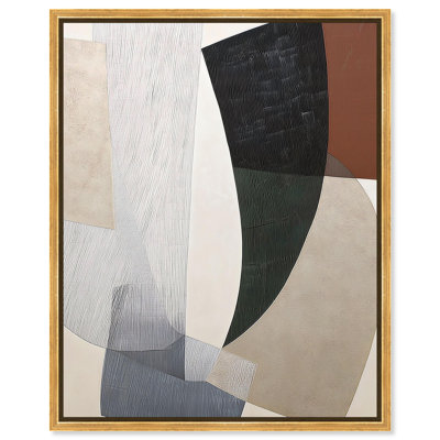 Combed and Swirled III Canvas Print Abstract Wall Decor by Art Remedy, Gold Frame, 16 x 20